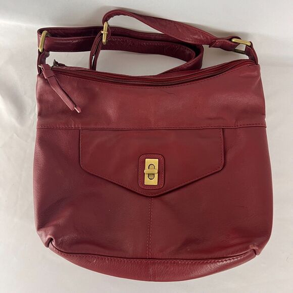 Great American Leather Works Wine Red 100% Cowhide Leather Shoulder/Crossbody - Picture 1 of 9